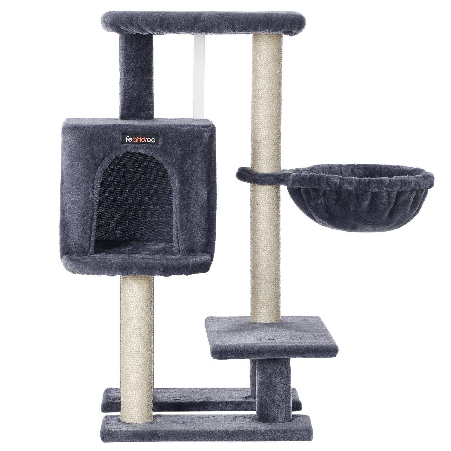 Arbre à chat tour poteaux à gratter 84 cm gris anthracite - Image 2