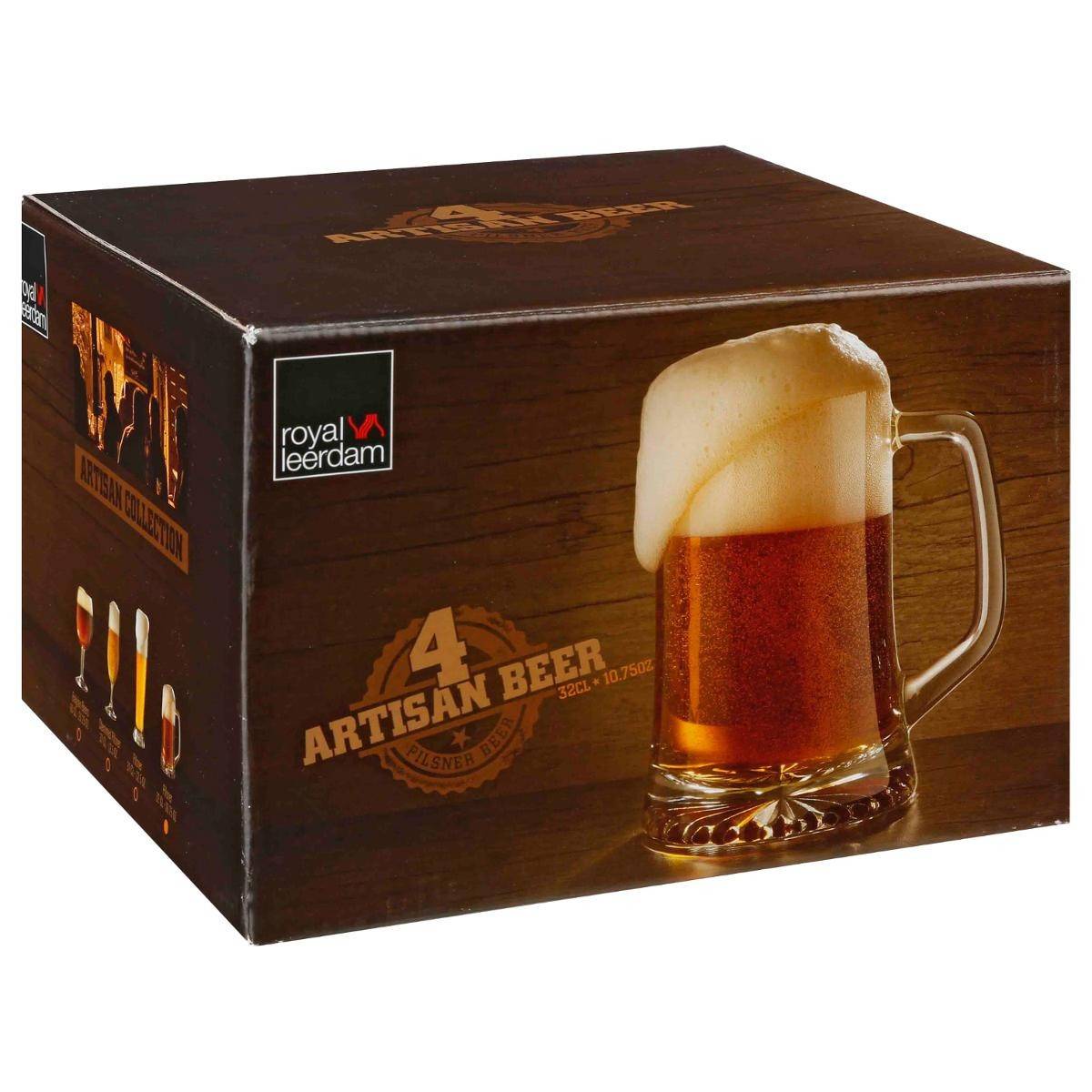 Lot de 4 Verres à Bières "Anse" 32cl Transparent - Image 4