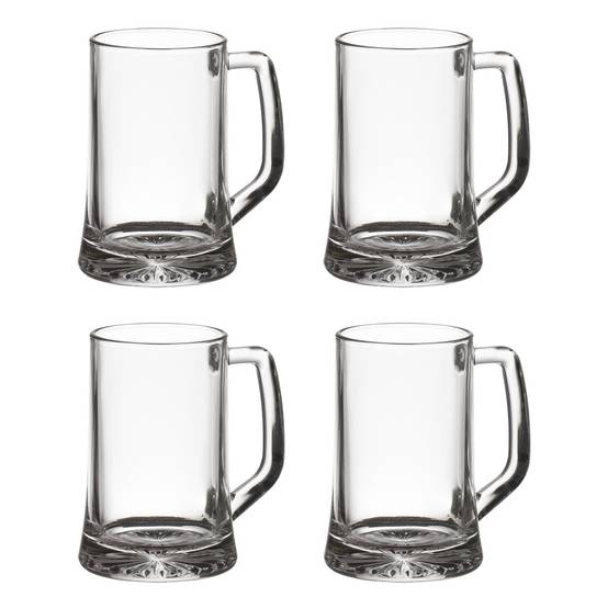Lot de 4 Verres à Bières "Anse" 32cl Transparent - Image 1