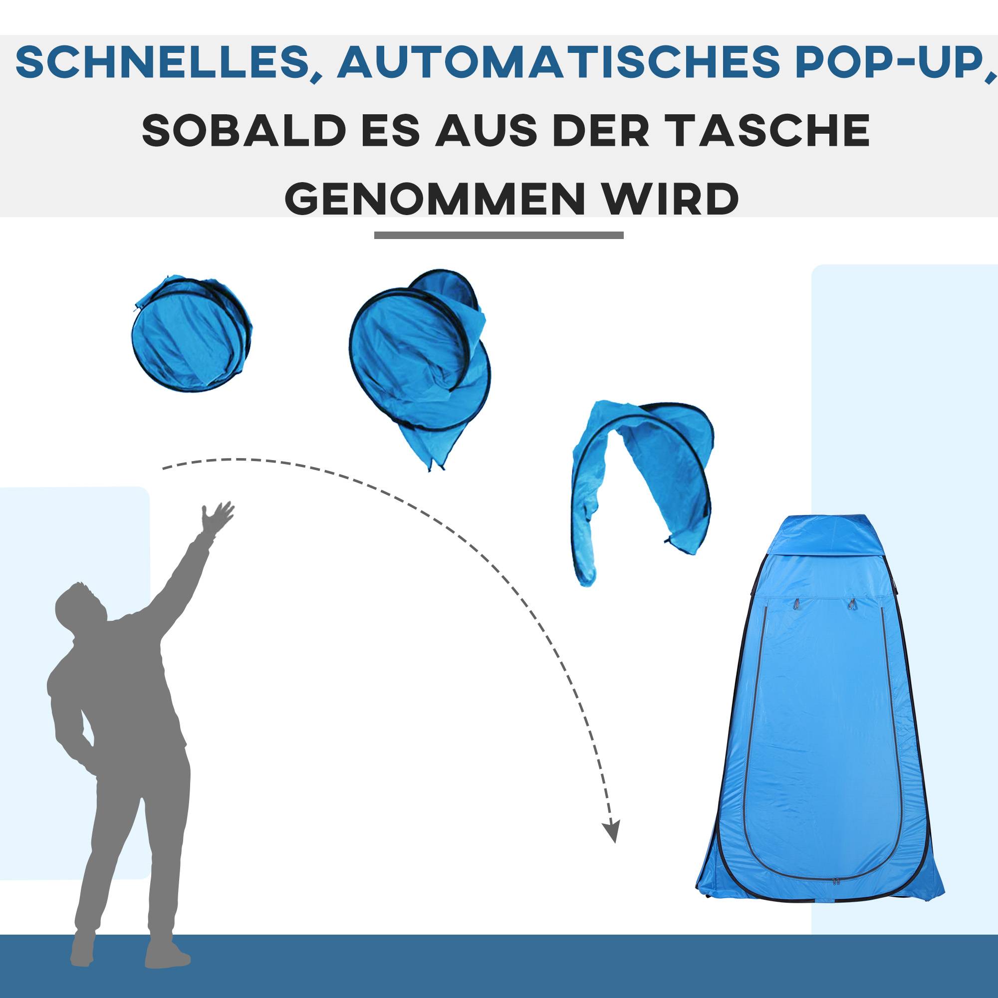 Tente douche portable pop-up avec sac transport, cabine WC et vestiaire extérieur, abri intimité camping plage - Image 9