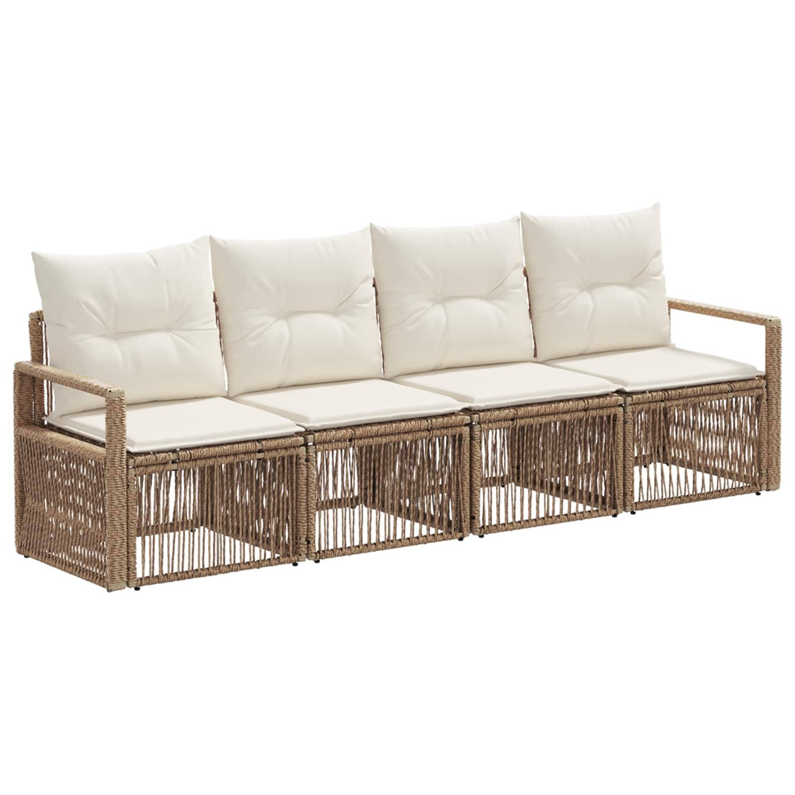 Vidaxl - Ensemble de canapé de jardin 4 pcs-Salons de jardin 4 place Beige polyrotin 465491 - Image 2