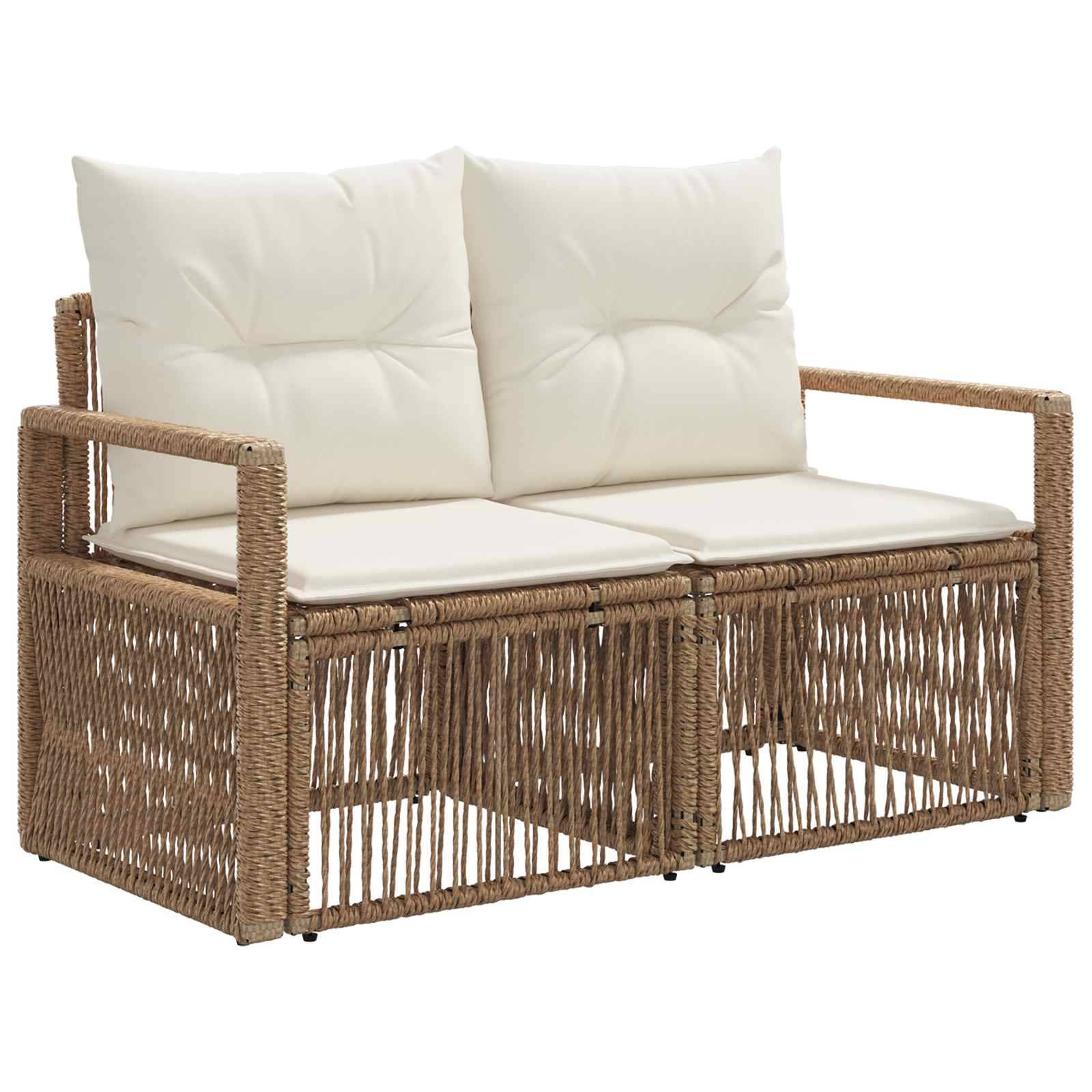 Vidaxl - Ensemble de canapé de jardin 4 pcs-Salons de jardin 4 place Beige polyrotin 465491 - Image 4
