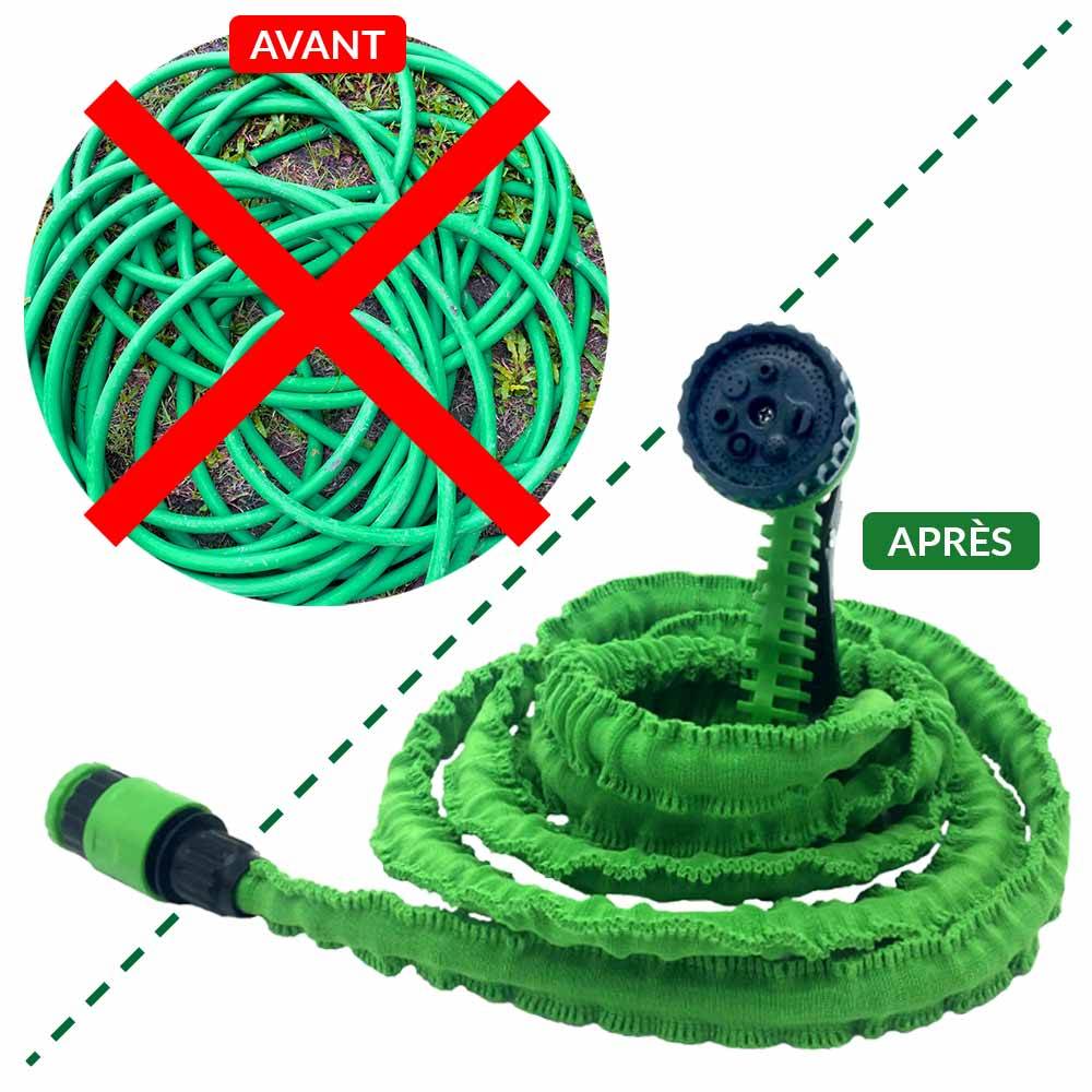 Tuyau d'arrosage extensible avec pistolet 45 mètres Vert - Image 4