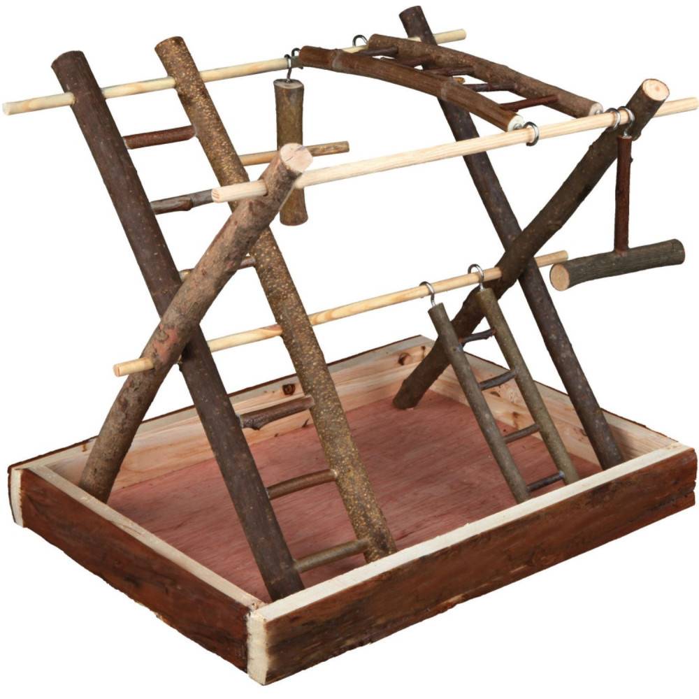Plateau de jeux en bois, pour canaris et perruches. - Image 1