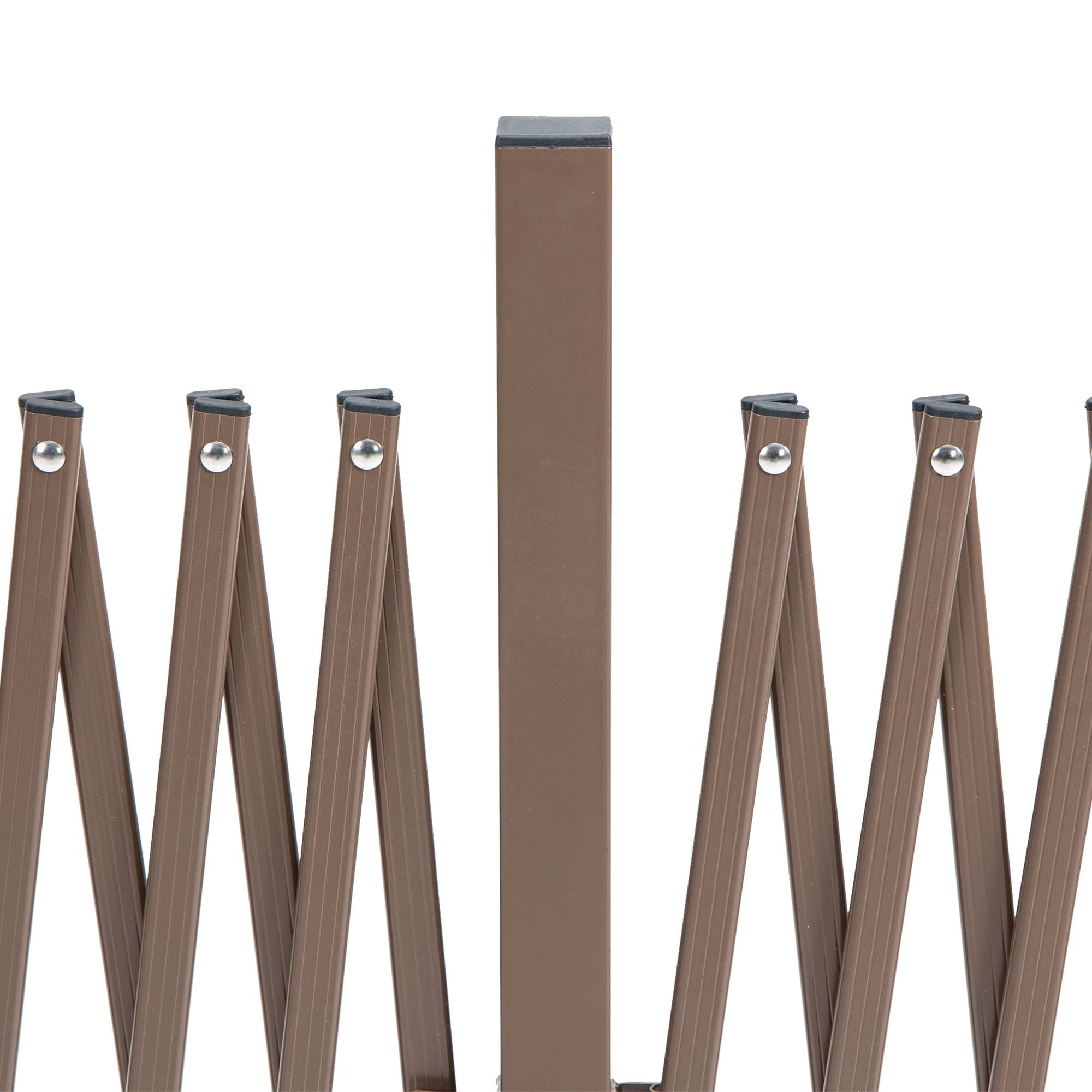 Barrière Extensible Aluminium Jardin Treillis Sécurité 52-405cm Brun - ComfortXL Outdoor Living - Image 4