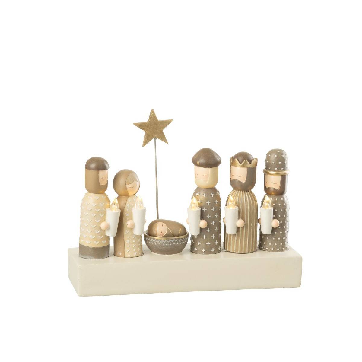 J-Line - Crèche de Noël à LED "Glow" 25cm Multicolore - Image 2