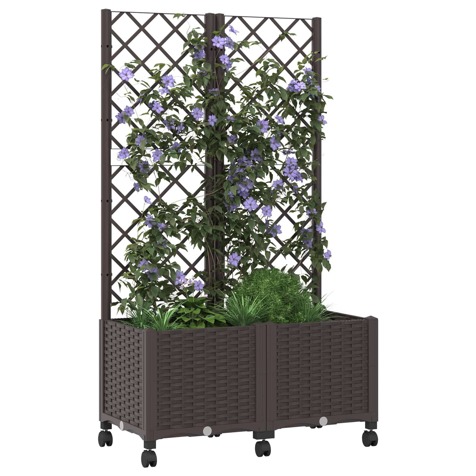 Bac à fleurs polypropylène marron 80 x 40 x 146 cm - PANGIVO - Image 3