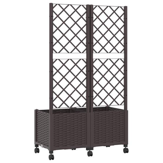 Bac à fleurs polypropylène marron 80 x 40 x 146 cm - PANGIVO - Image 5