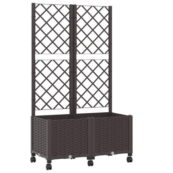 Bac à fleurs polypropylène marron 80 x 40 x 146 cm - PANGIVO - Image 2