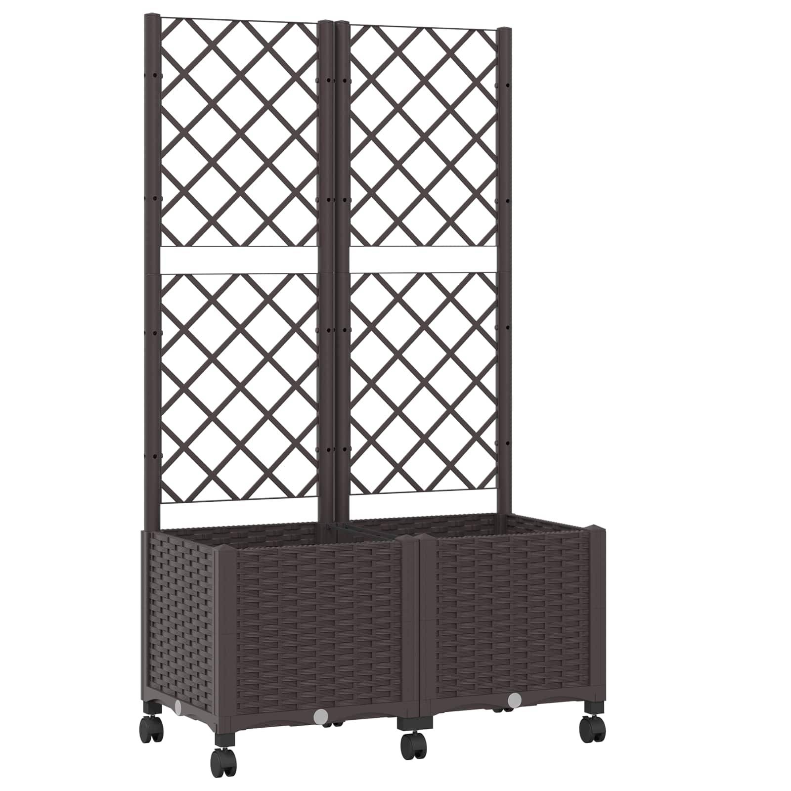 Bac à fleurs polypropylène marron 80 x 40 x 146 cm - PANGIVO - Image 2