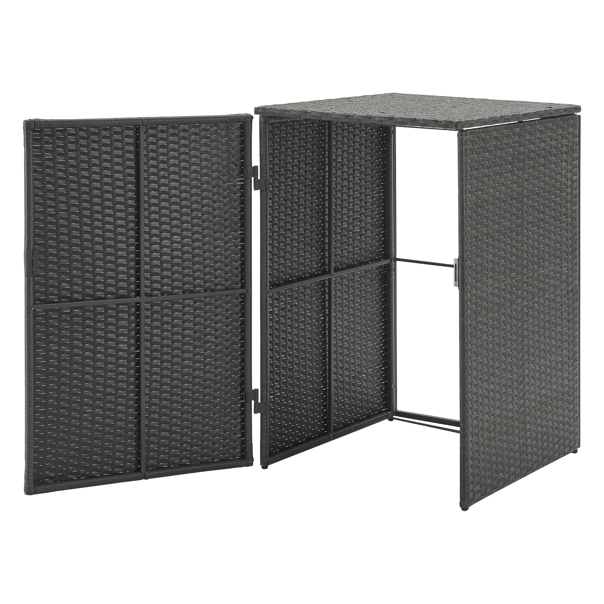 Cache poubelle Widnau pour 1 conteneur avec revêtement polyrotin 109 x 70 x 78 cm en.casa - Image 4