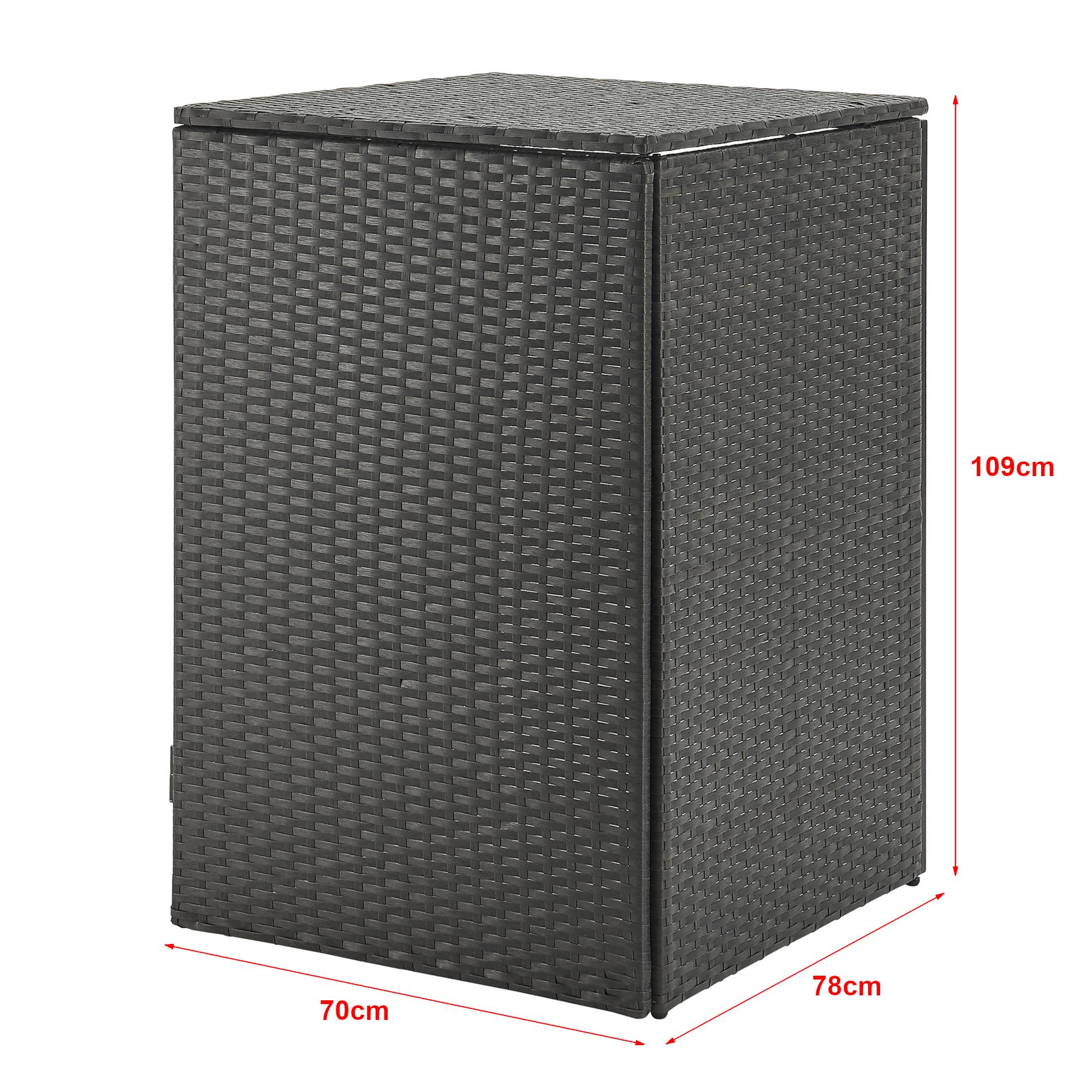Cache poubelle Widnau pour 1 conteneur avec revêtement polyrotin 109 x 70 x 78 cm en.casa - Image 3