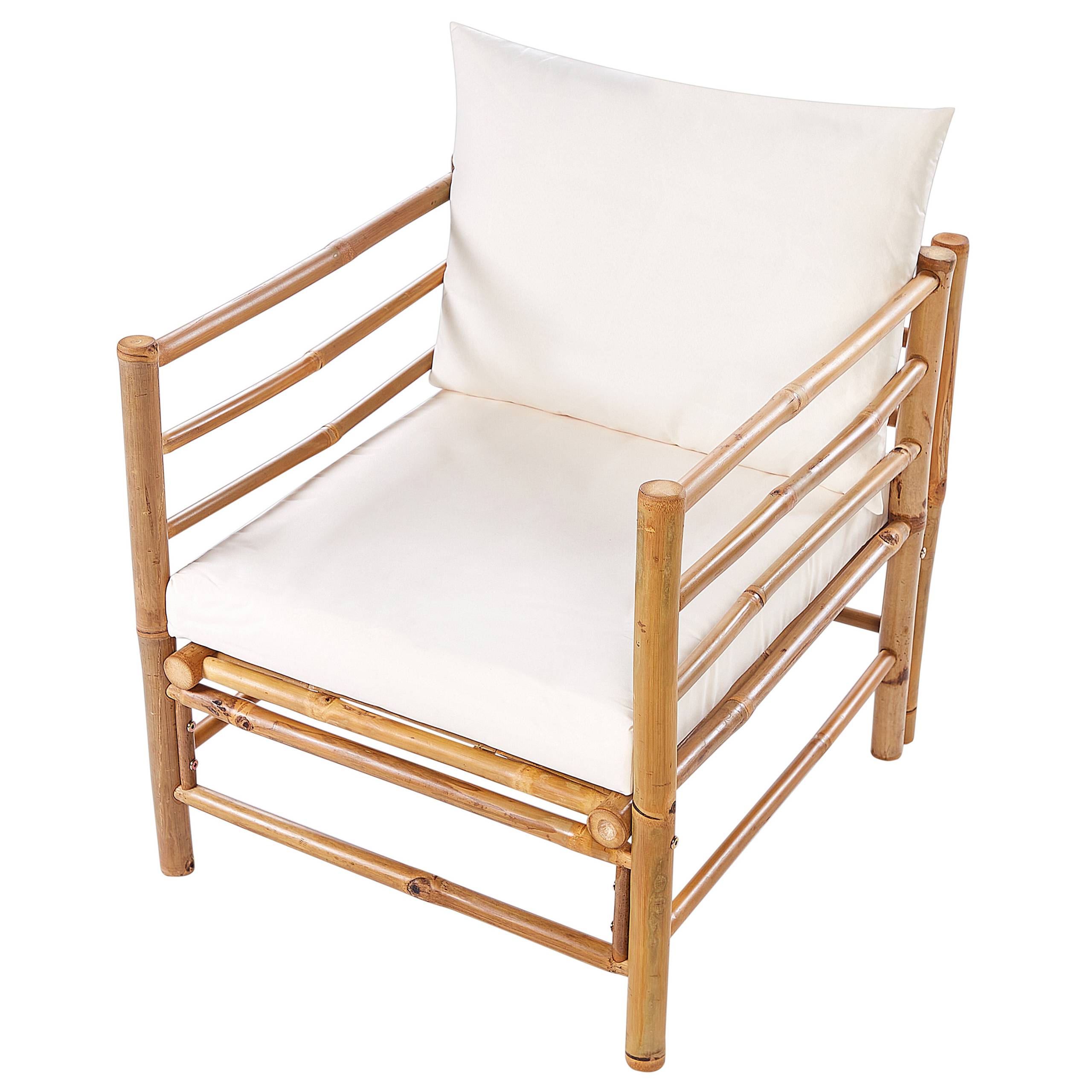 Beliani - Set de jardin, 5 Personnes Bambou Blanc cassé CERRETO - Beliani - Image 7