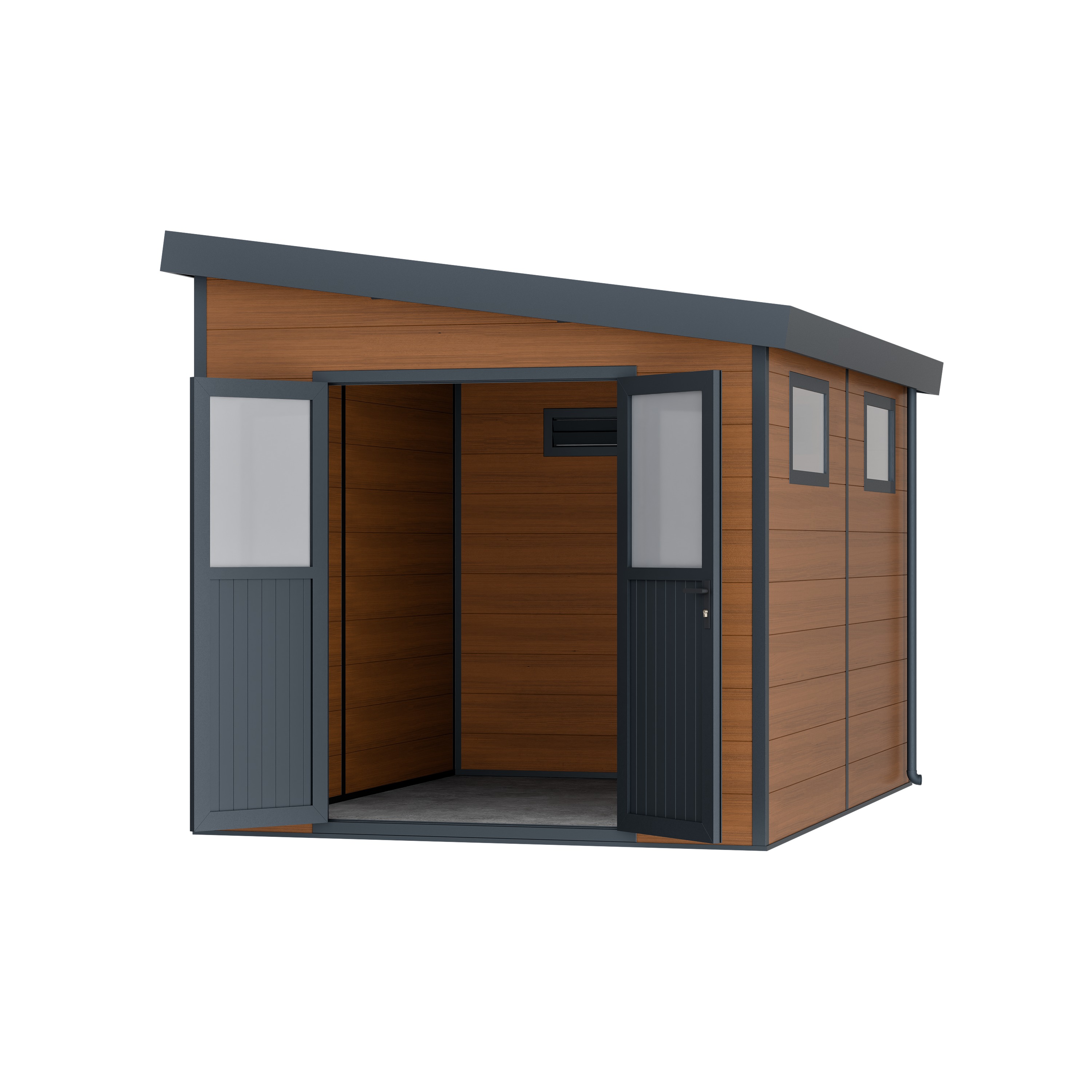 Abri de Jardin Composite Adossée MIRA - 9m2 Brun - Garantie 20 ans - Cabanon de Jardin - Image 5