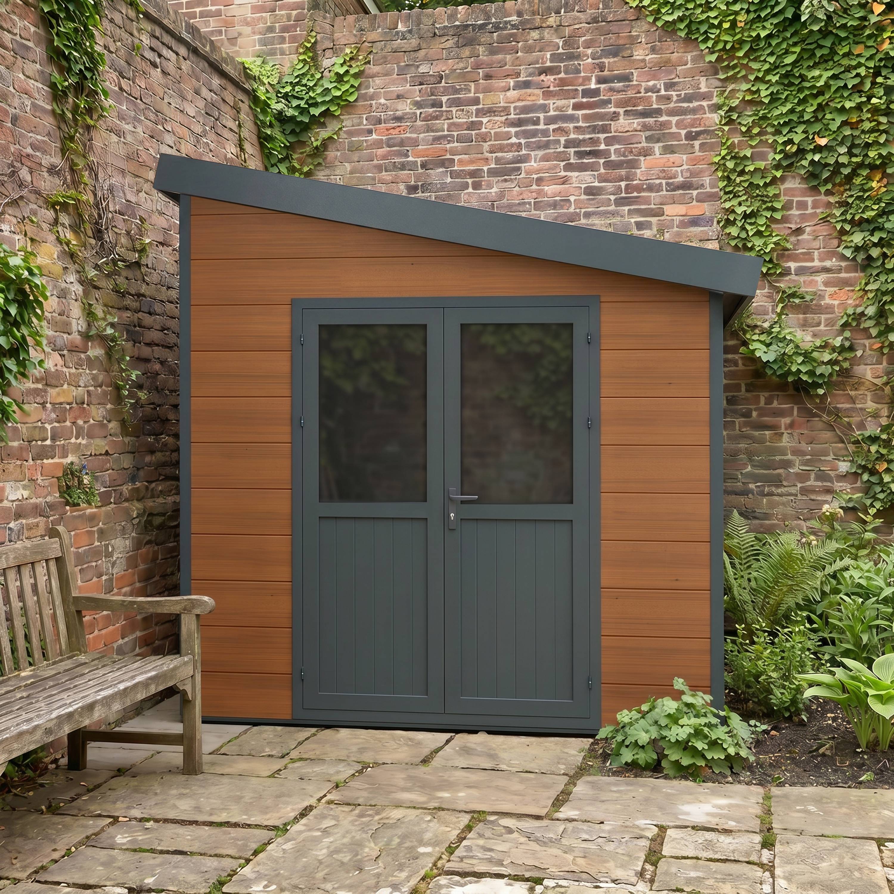 Abri de Jardin Composite Adossée MIRA - 9m2 Brun - Garantie 20 ans - Cabanon de Jardin - Image 7