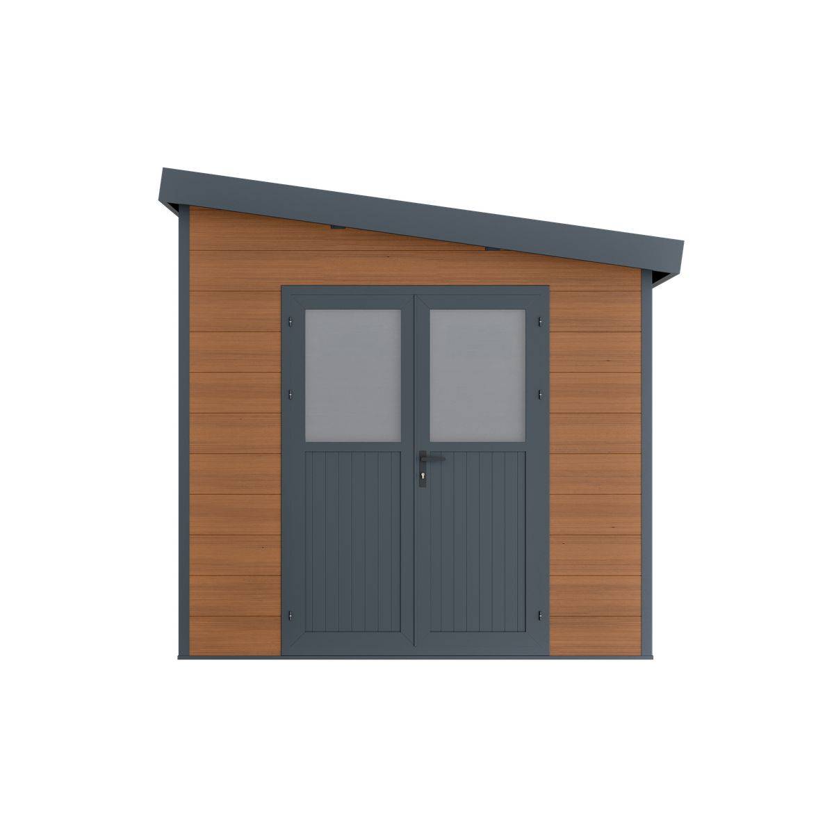 Direct Abris - Abri de Jardin Composite Adossée MIRA - 9m2 Brun - Garantie 20 ans - Cabanon de Jardin - Image 2