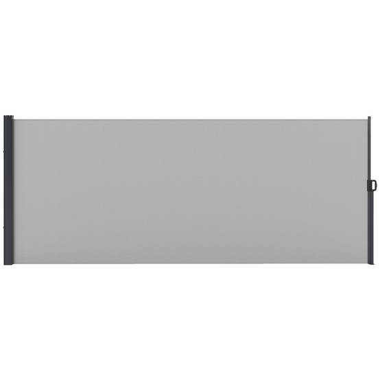 Store latéral Brise-Vue paravent rétractable dim. 4L x 1,60H m alu. Polyester Anti-UV Haute densité 180 g/m² Gris - Image 1