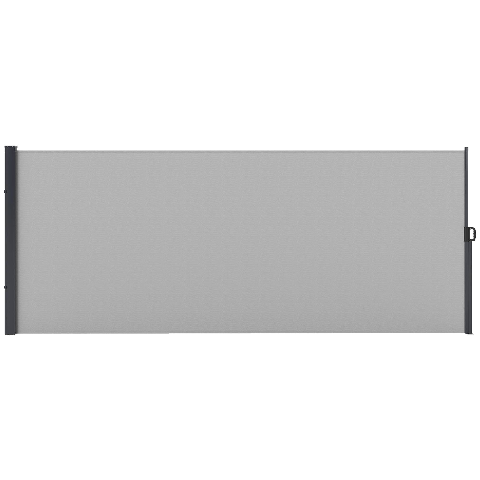 Store latéral Brise-Vue paravent rétractable dim. 4L x 1,60H m alu. Polyester Anti-UV Haute densité 180 g/m² Gris - Image 1