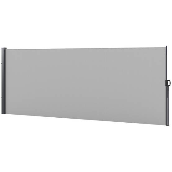 Store latéral Brise-Vue paravent rétractable dim. 4L x 1,60H m alu. Polyester Anti-UV Haute densité 180 g/m² Gris - Image 2
