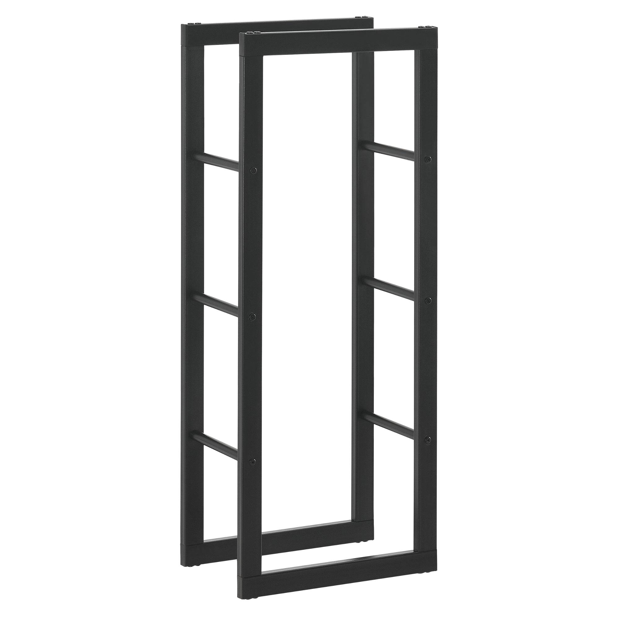 Helloshop26 - Porte-bûches robuste range-bûches solide support pour bois de chauffage rangement efficace pour intérieur extérieur acier laqué 40 x 100 x 25 cm noir - Image 1