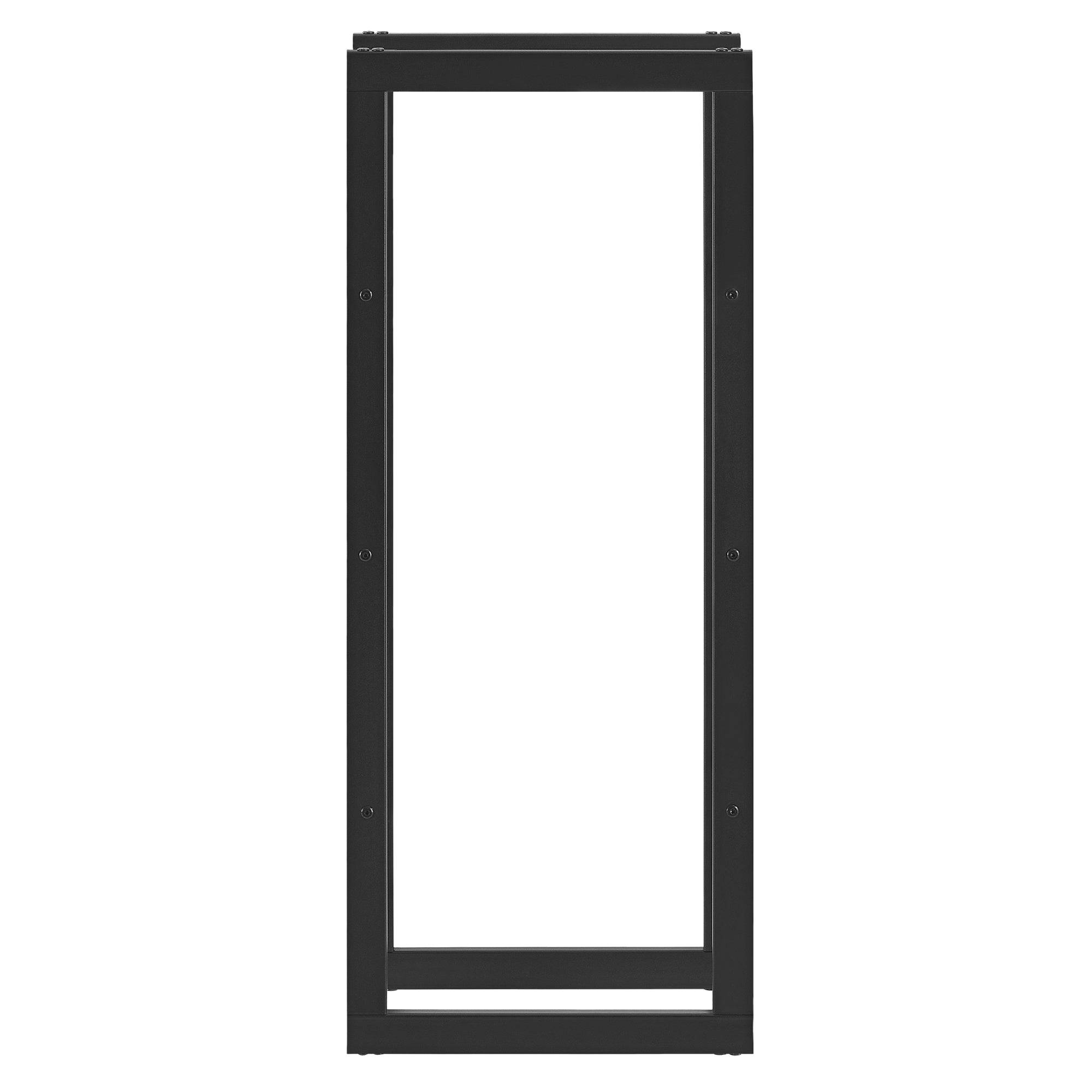 Helloshop26 - Porte-bûches robuste range-bûches solide support pour bois de chauffage rangement efficace pour intérieur extérieur acier laqué 40 x 100 x 25 cm noir - Image 2