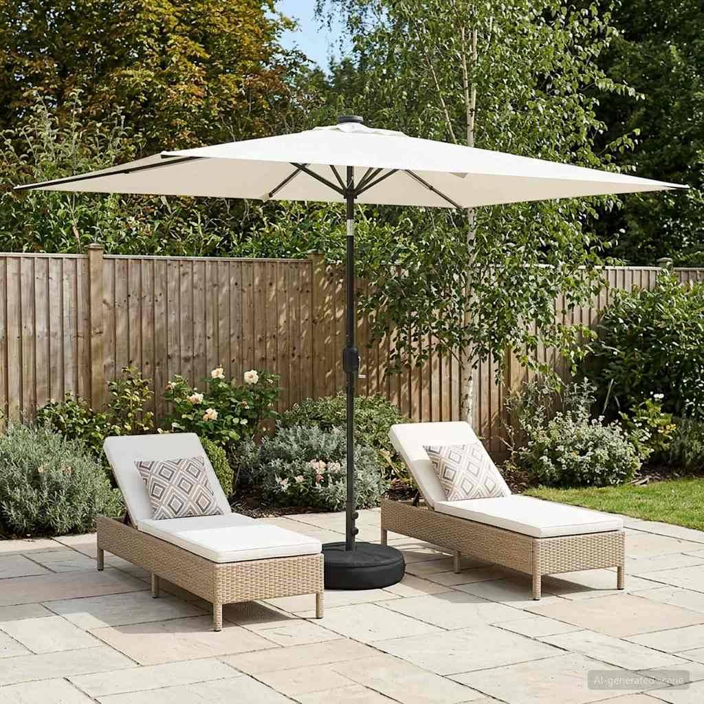 PANGIVO - Parasol de jardin polyester et acier crème 290 x 190 x 235 cm - PANGIVO - Image 1
