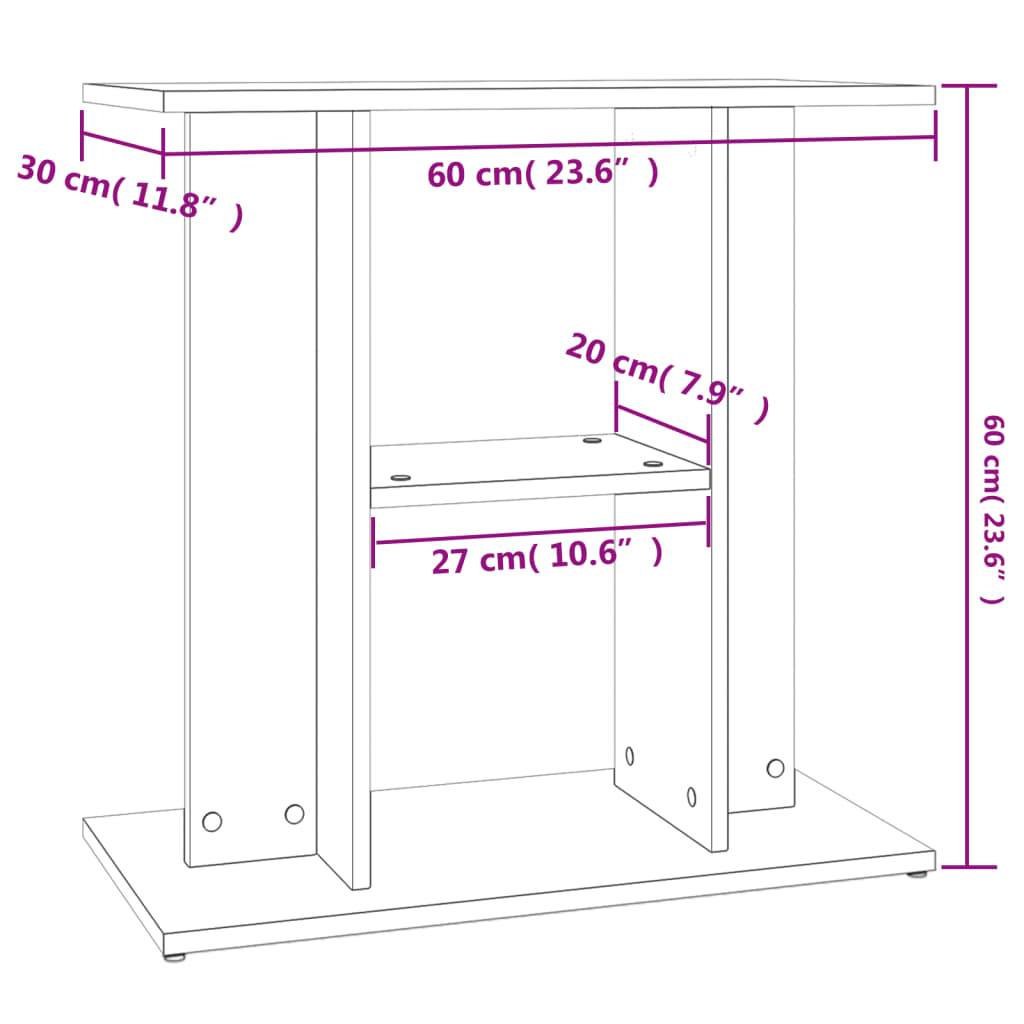 Meuble Aquarium Bois d'Ingénierie Support Rangement 60x30x60cm Chêne Sonoma - ComfortXL Outdoor Living - Image 8