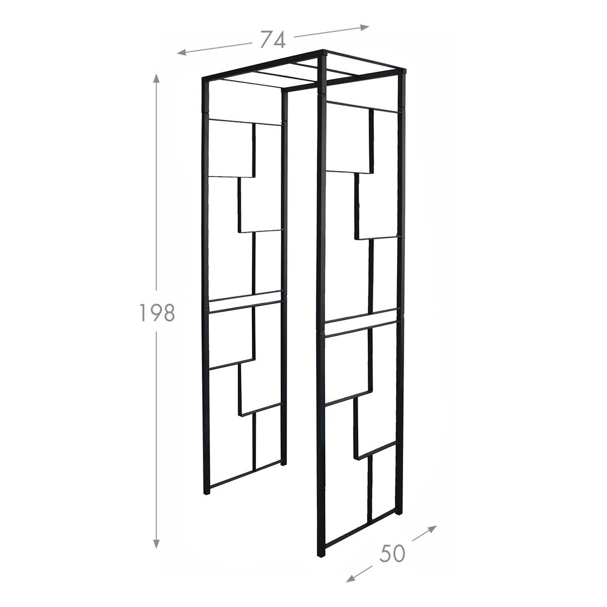 Louis Moulin - Arche de jardin Linéale en acier anthracite tubes carrés petit modèle + 4 supports poteaux à enfoncer - LMOULIN - Image 5