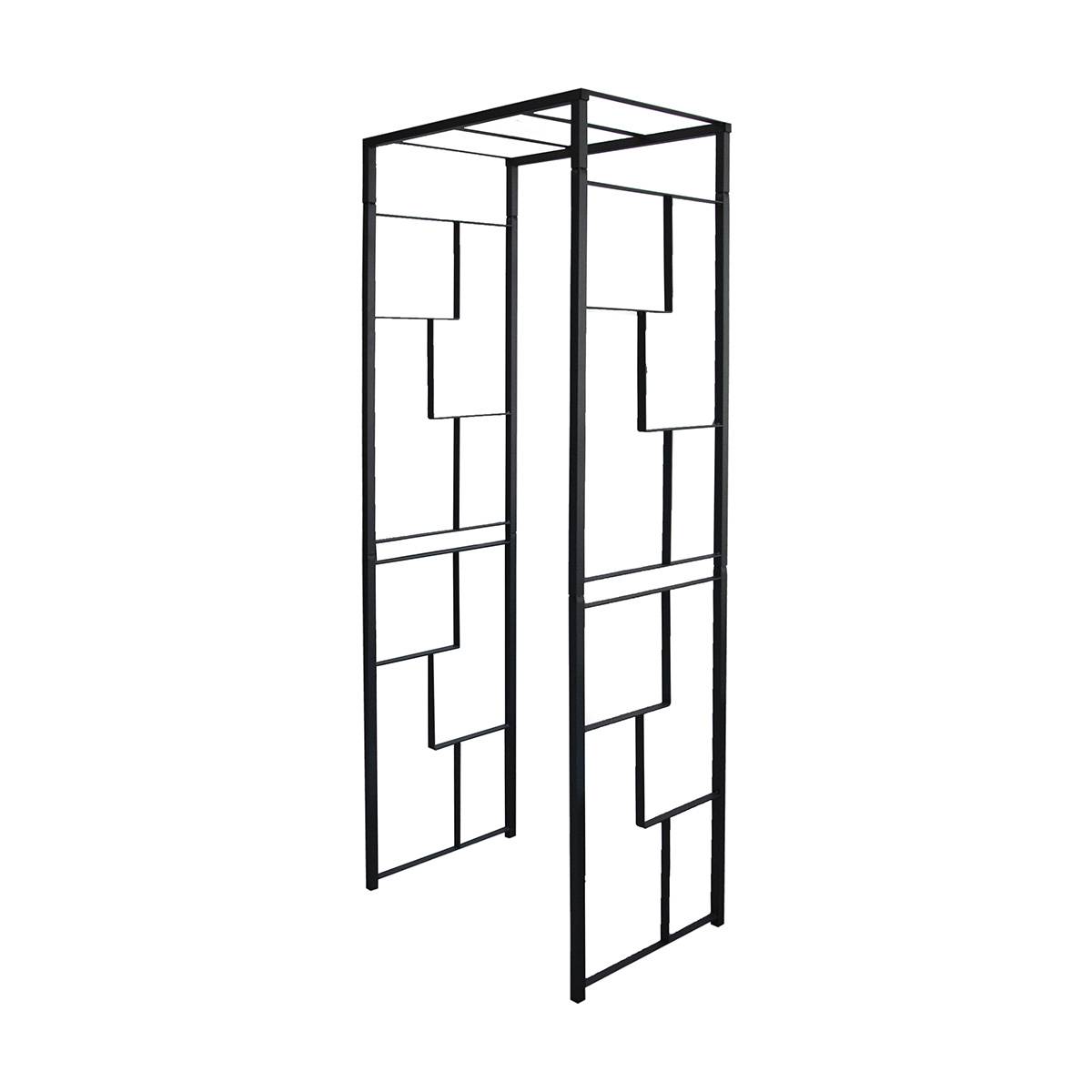 Louis Moulin - Arche de jardin Linéale en acier anthracite tubes carrés petit modèle + 4 supports poteaux à enfoncer - LMOULIN - Image 4