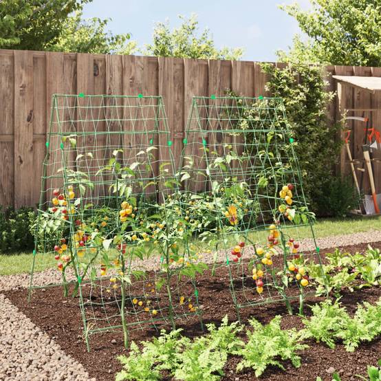 Grillage de jardin - Clôture à treillis - Treillis de jardin pour plantes grimpantes 2 pcs forme A acier - Image 3