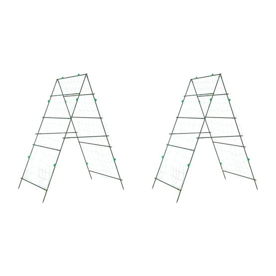 Grillage de jardin - Clôture à treillis - Treillis de jardin pour plantes grimpantes 2 pcs forme A acier - Image 1