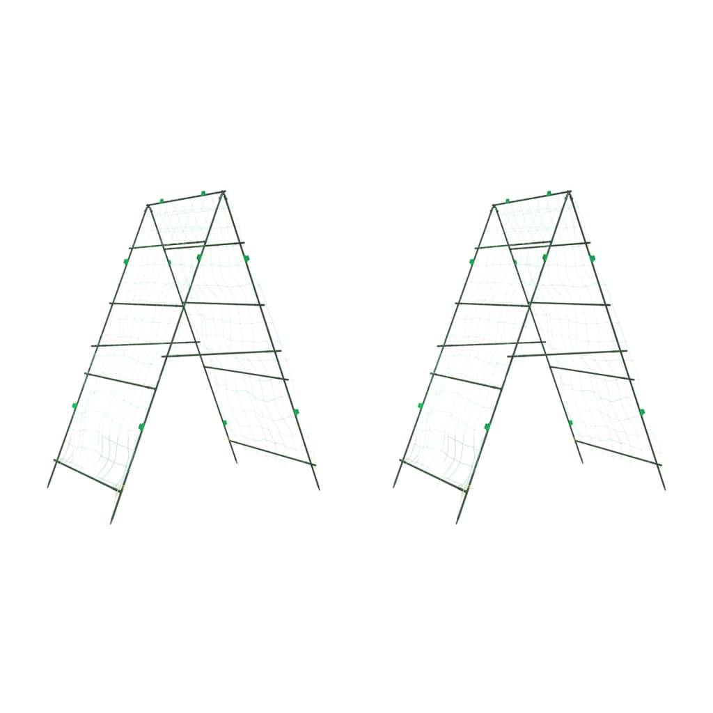 Grillage de jardin - Clôture à treillis - Treillis de jardin pour plantes grimpantes 2 pcs forme A acier - Image 1
