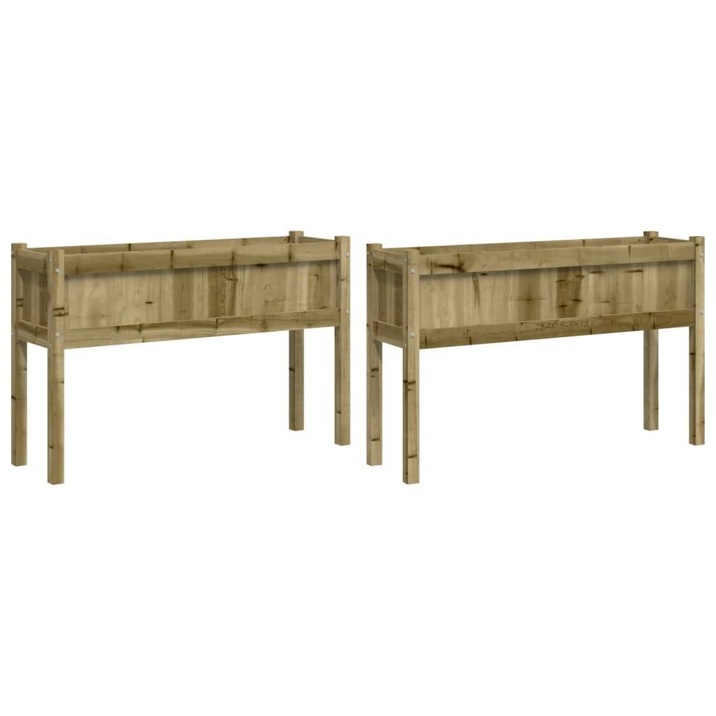 Vidaxl - Jardinières 2 pcs avec pieds bois de pin imprégné vidaXL 837573 - Image 2