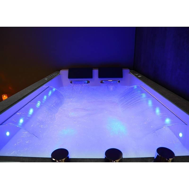 Baignoire balneo LORD DUO BLACK 2 places ARCHIPEL® 185X120 - DROITE - Image 8