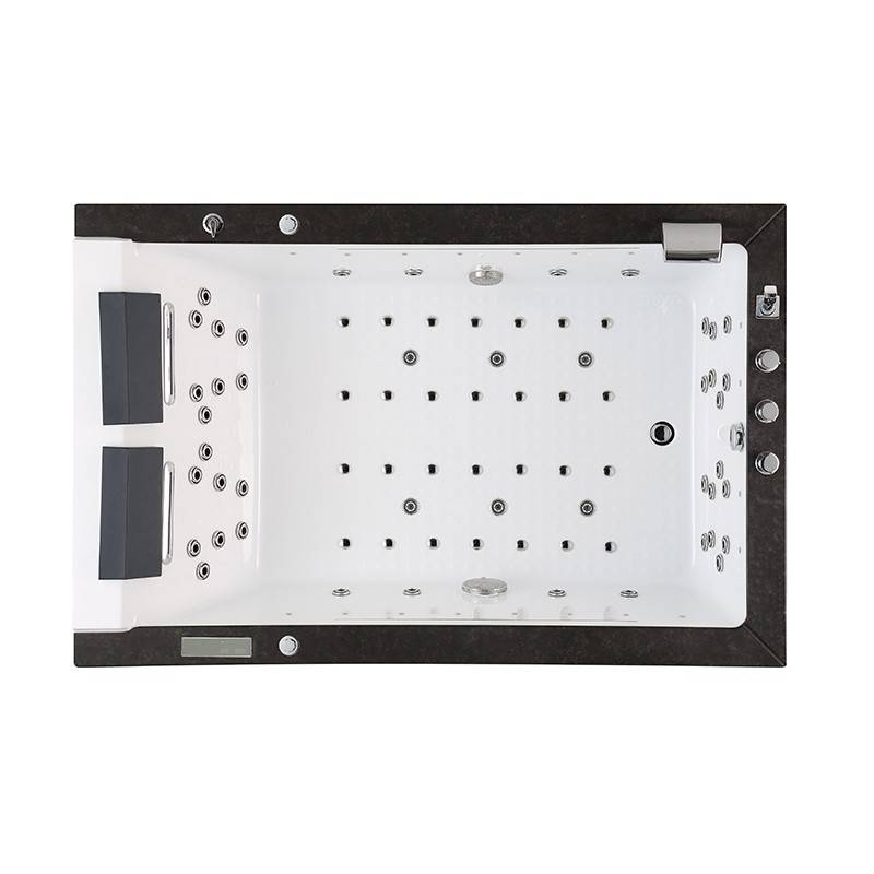 Baignoire balneo LORD DUO BLACK 2 places ARCHIPEL® 185X120 - DROITE - Image 3