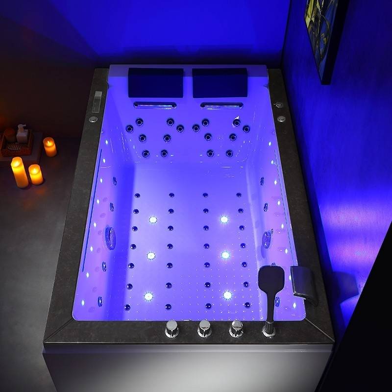 Baignoire balneo LORD DUO BLACK 2 places ARCHIPEL® 185X120 - DROITE - Image 7