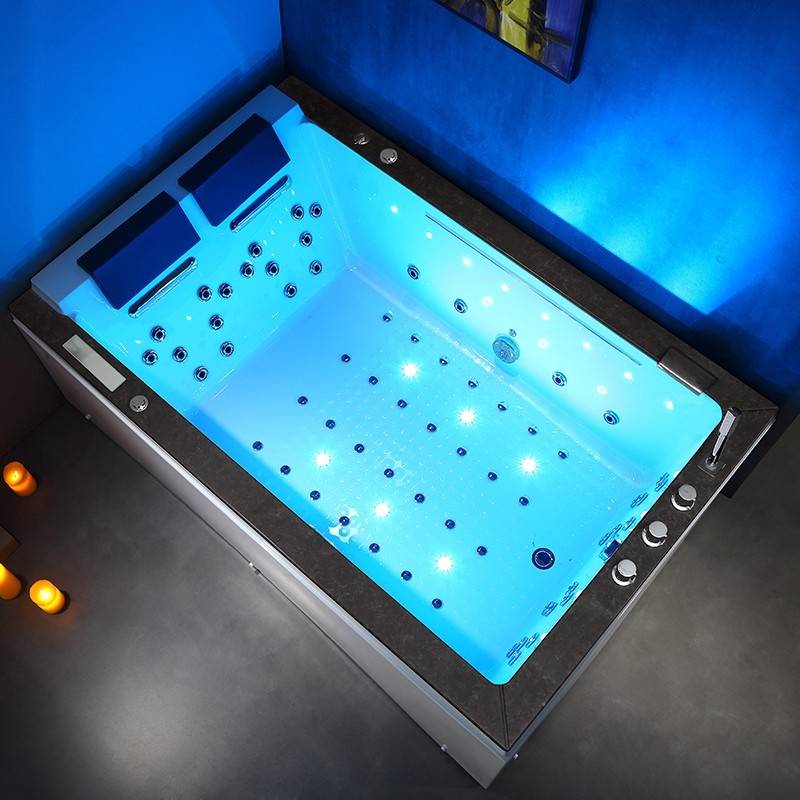 Baignoire balneo LORD DUO BLACK 2 places ARCHIPEL® 185X120 - DROITE - Image 2