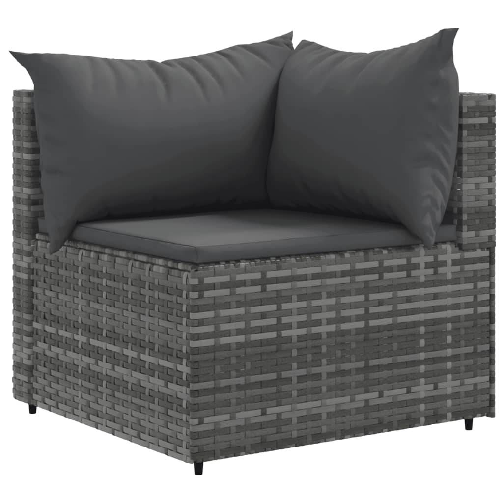 Vidaxl - Salon de jardin avec coussins 10 pcs gris résine tressée vidaXL 3308346 - Image 7