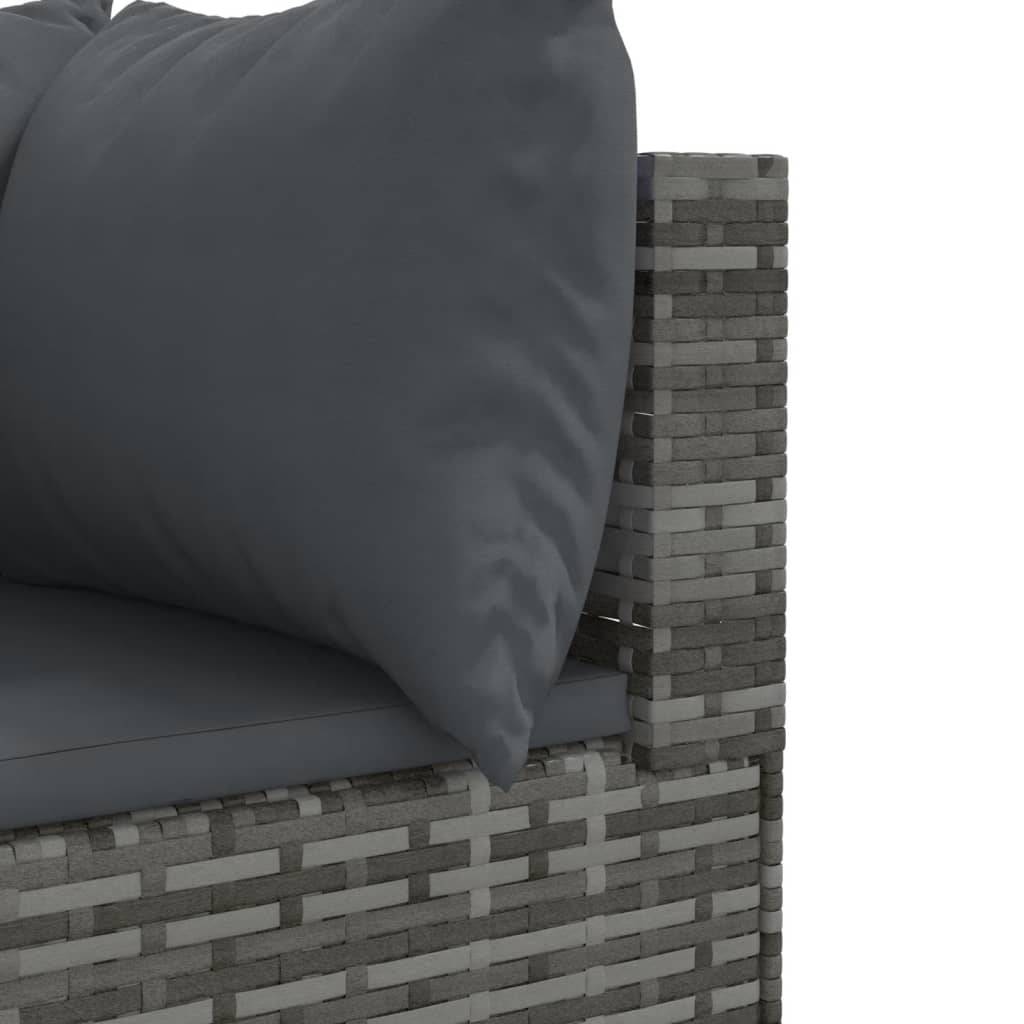 Vidaxl - Salon de jardin avec coussins 10 pcs gris résine tressée vidaXL 3308346 - Image 4