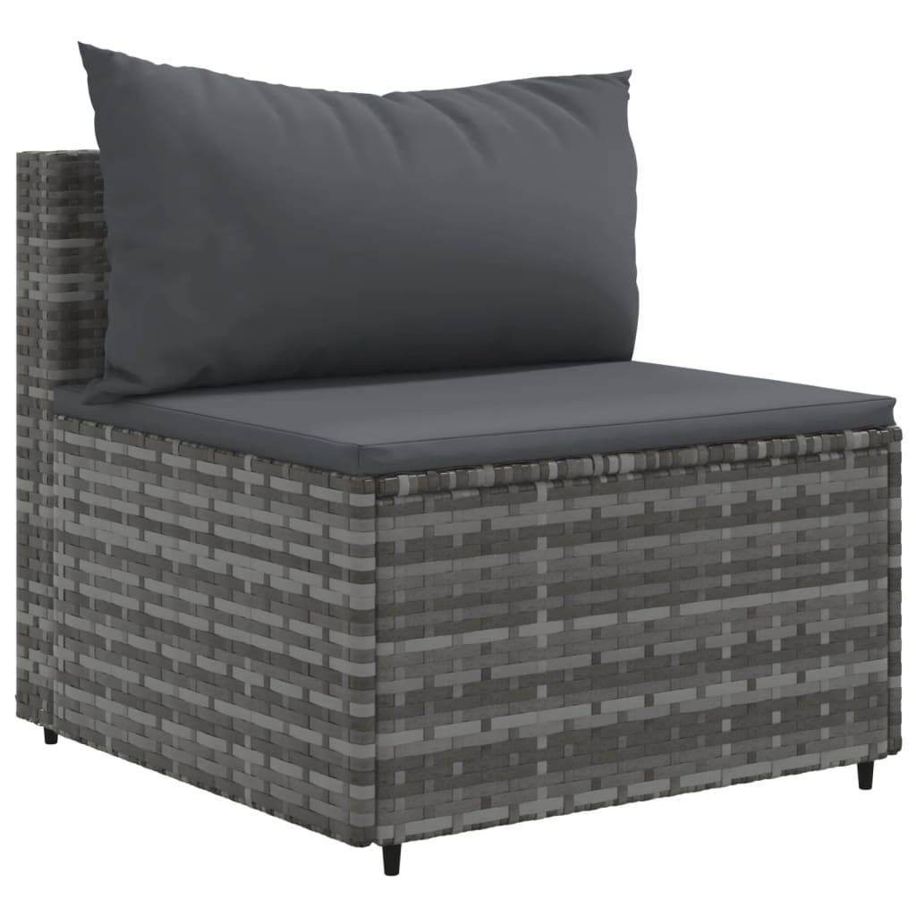 Vidaxl - Salon de jardin avec coussins 10 pcs gris résine tressée vidaXL 3308346 - Image 8