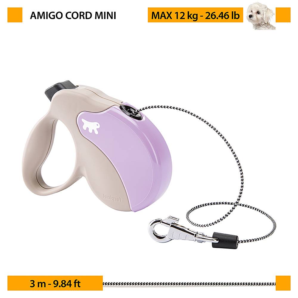Ferplast - Ferplast Laisse Chien Enrouleur AMIGO MINI, laisse pour petits chiens jusqu'à 12 Kg. Cordon Extensible max 3 m. Bouton de verrouillage et de - Image 2