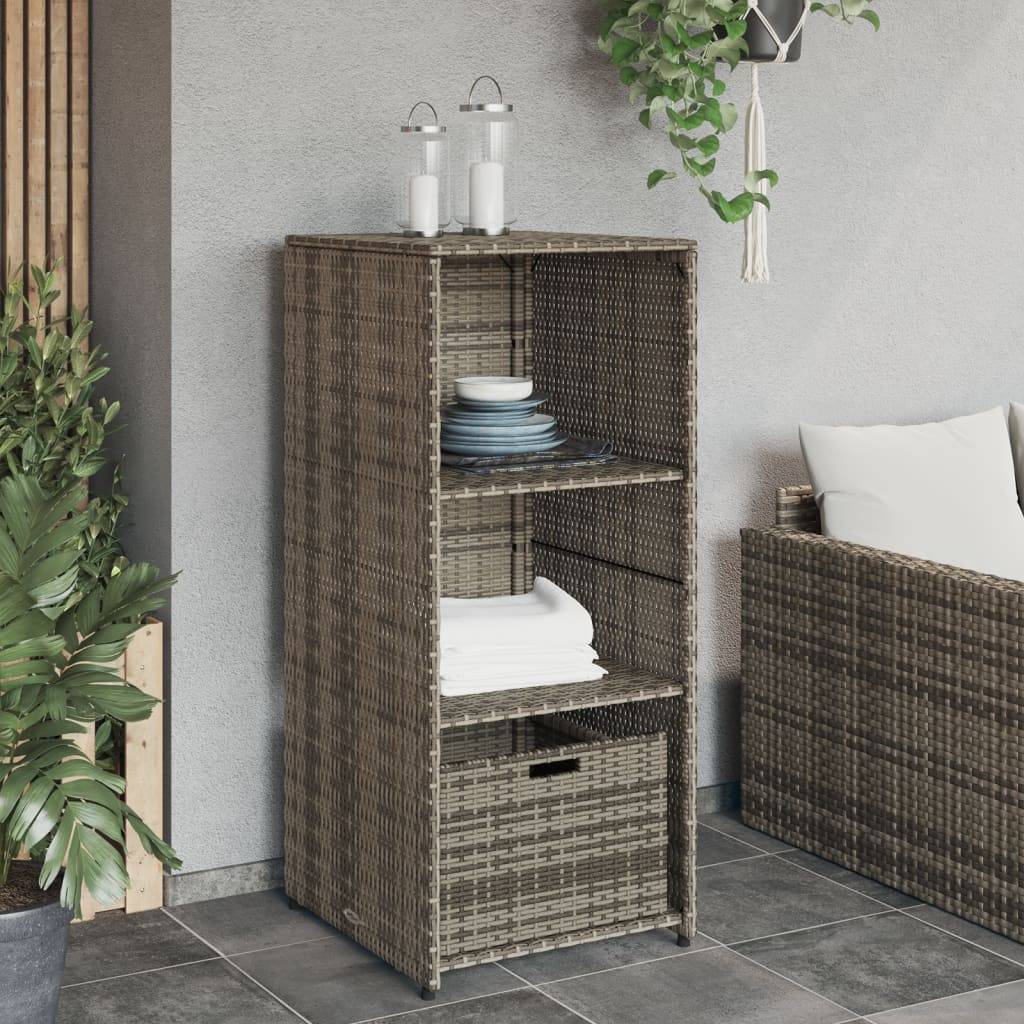 Vidaxl - Armoire de rangement de jardin gris 50x55x115 cm résine tressée vidaXL 365549 - Image 4