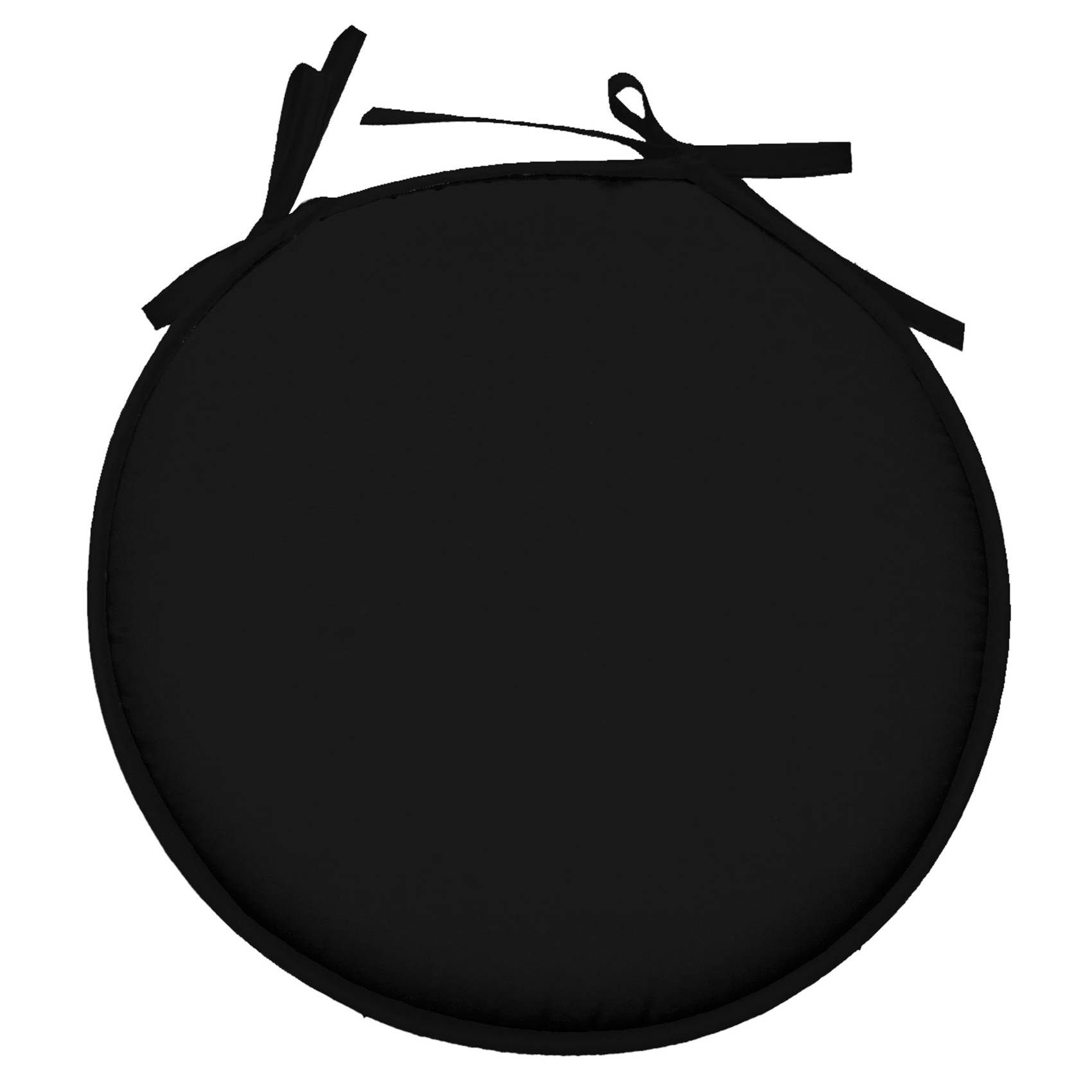 Lovely Casa - Galette de chaise ronde unie aux multiples couleurs - LOVELY CASA - Polyester - Noir