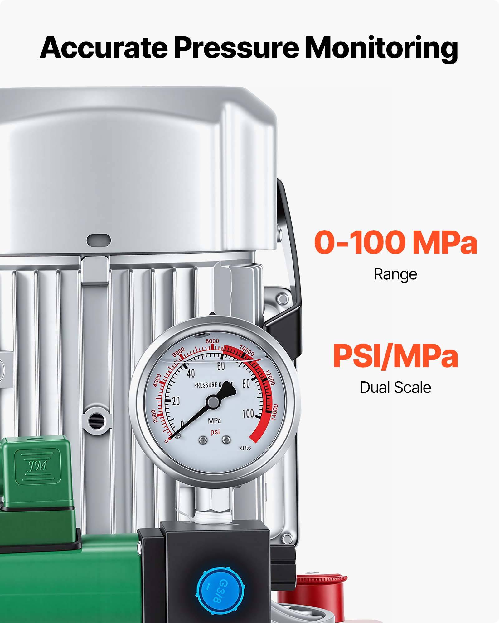 Vevor - VEVOR Pompe Hydraulique Électrique Groupe Simple Effet 750 W 700 bar avec Pédale - Image 5