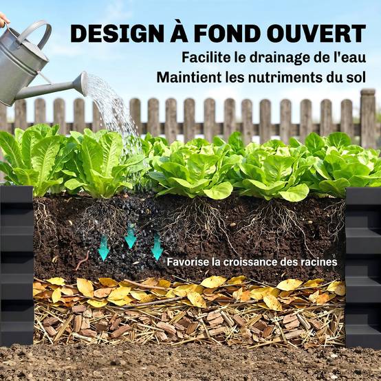 ComfortXL - Carré potager carré acier galvanisé jardin serre optimisation thermique 120x120x30cm gris - ComfortXL Outdoor Living - Image 8