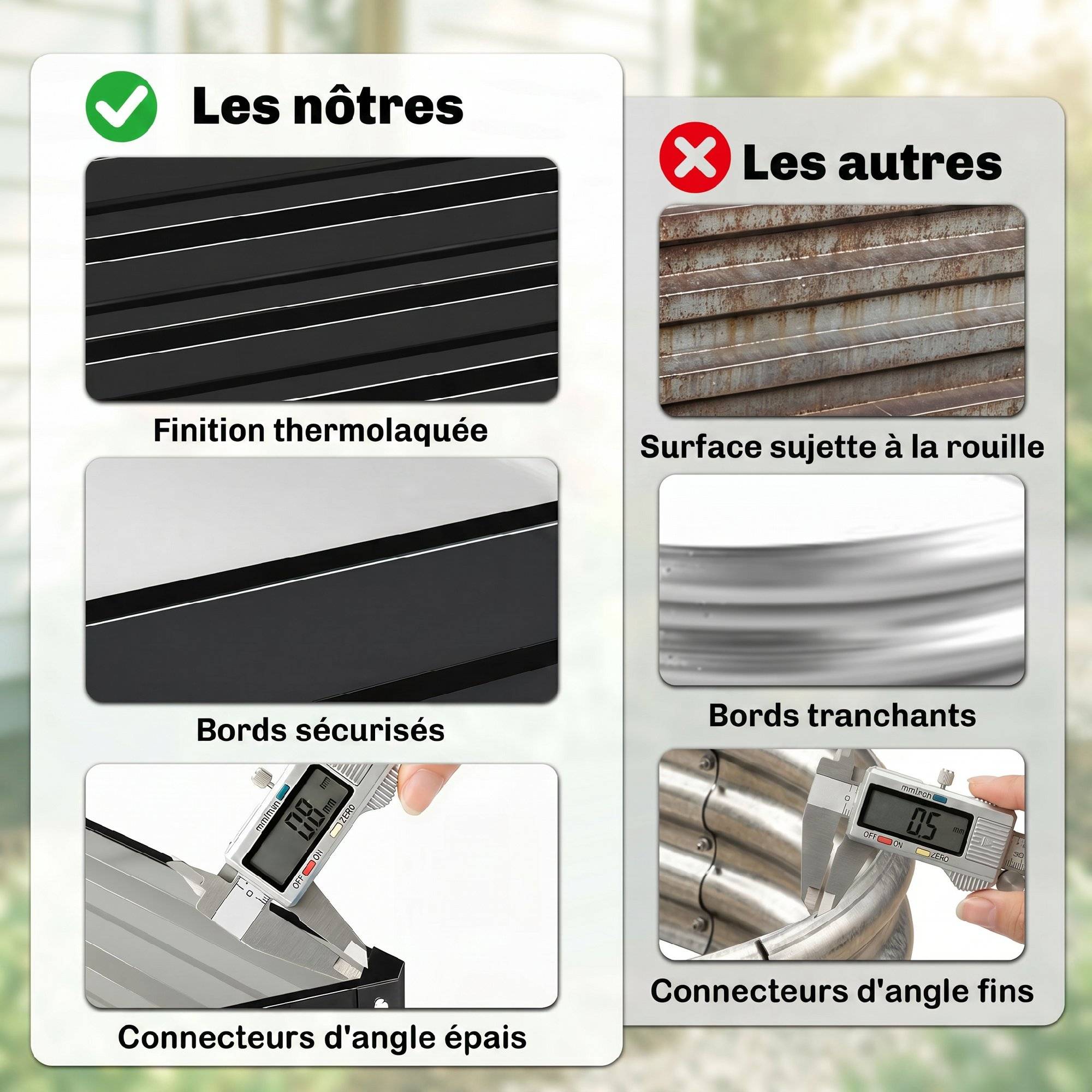 ComfortXL - Carré potager carré acier galvanisé jardin serre optimisation thermique 120x120x30cm gris - ComfortXL Outdoor Living - Image 7
