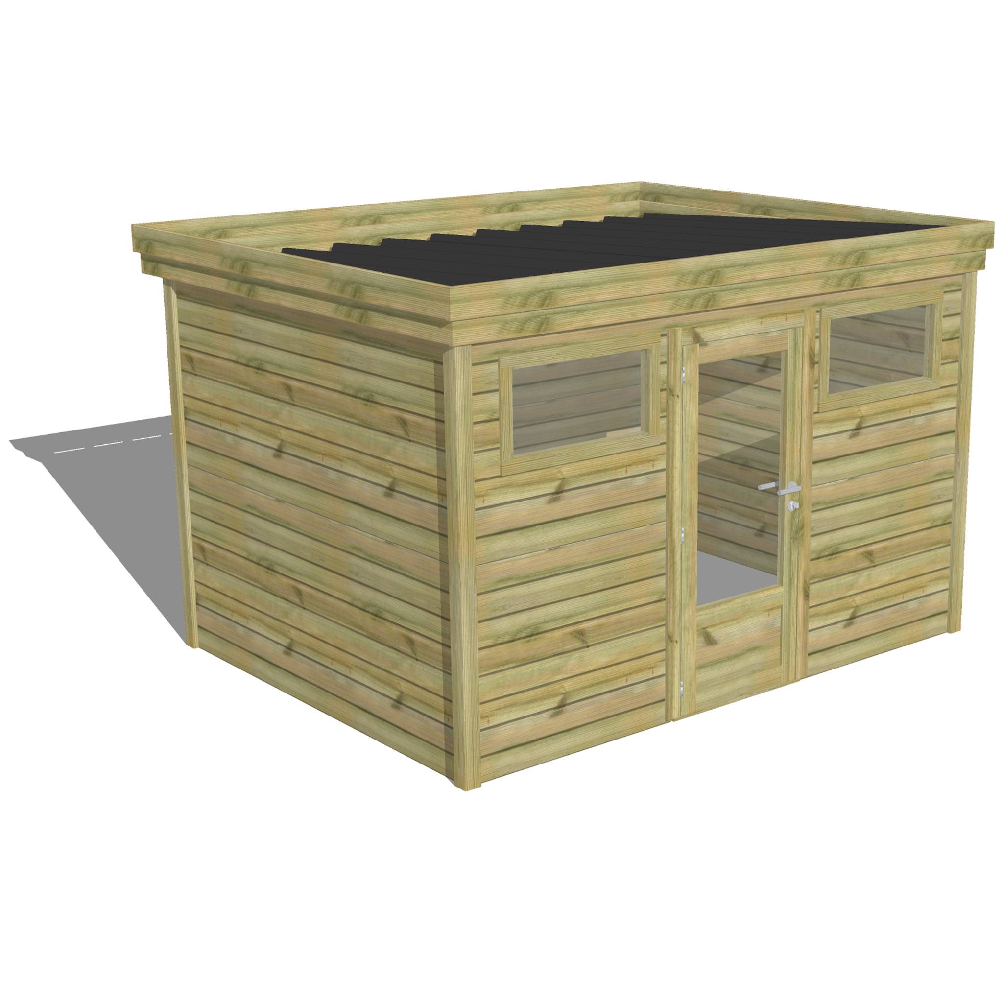 Abri Français - ABRI DE JARDIN bois  autoclave 27mm - 3,44x2,64m / 9m2 - Bac acier - Abri Français - Image 1