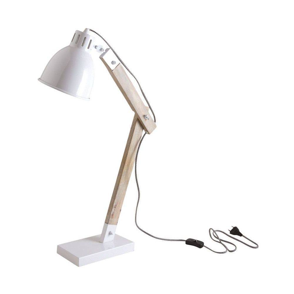 Aubry Gaspard - Lampe de bureau en métal blanc et bois - Image 2