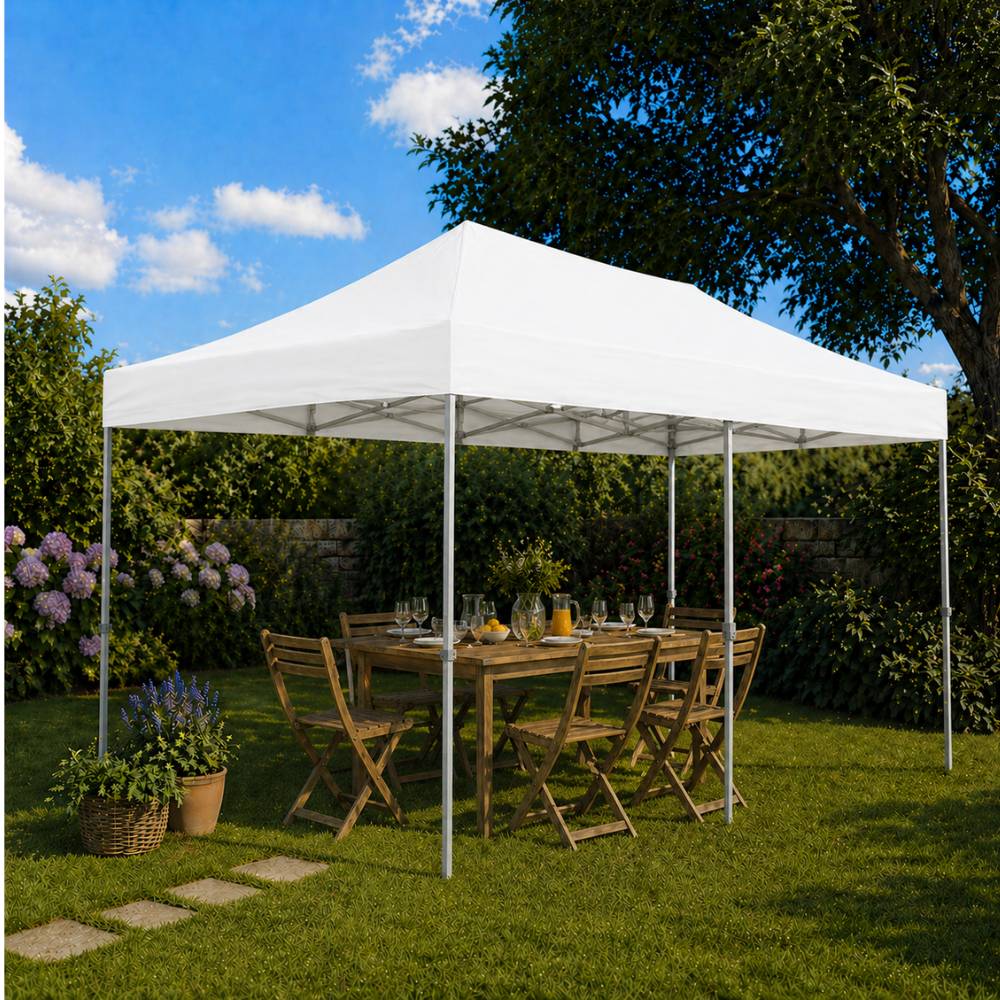 Terre Jardin - Toit de rechange pour tonnelle pliante 3 x 6 professionnelle Unité Blanc - Image 4