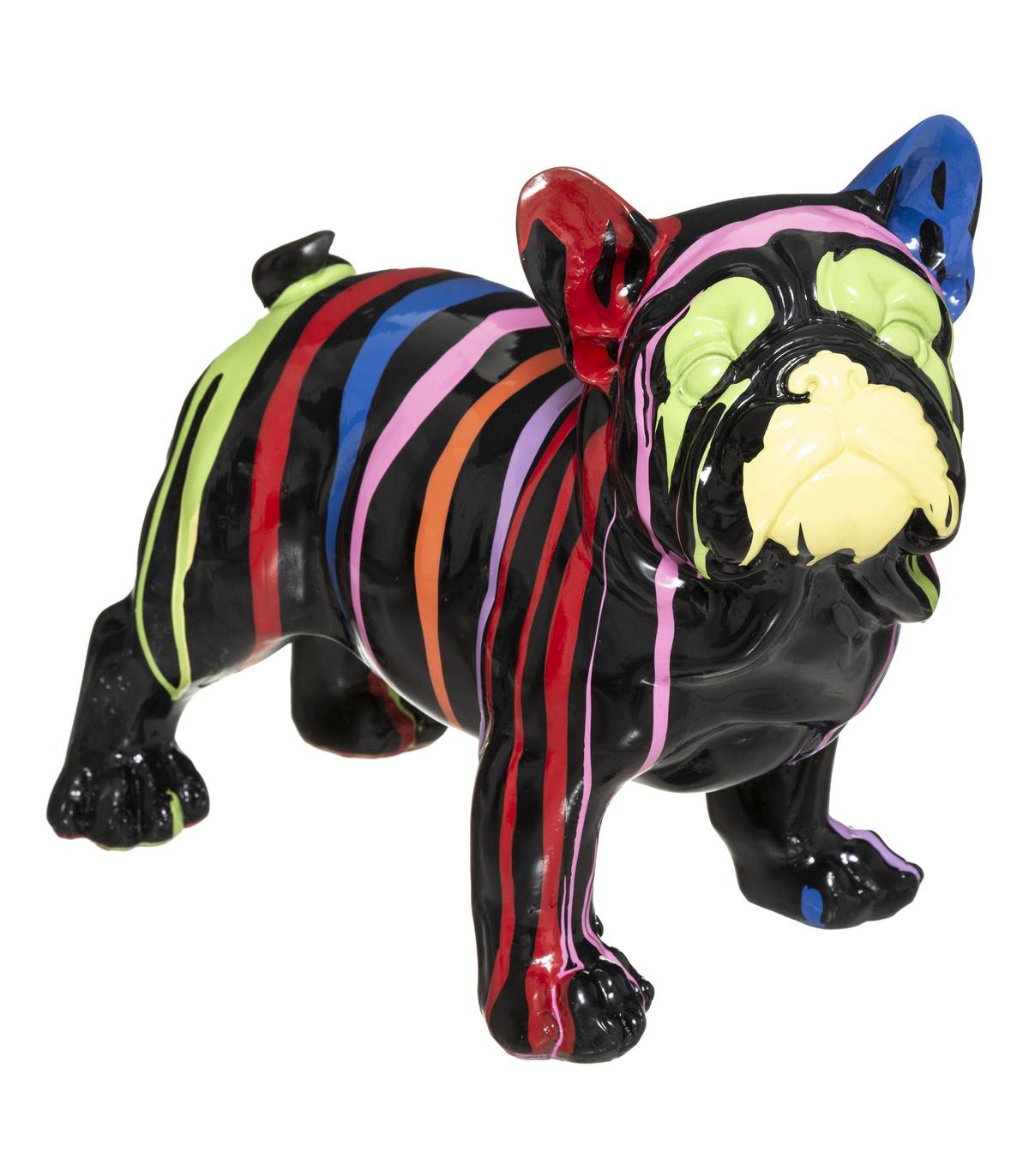 Chien décoratif en résine Noire et peint Trash L 34 cm - Image 1